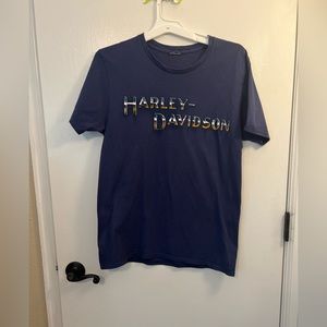 HARLEY DAVIDSON Blue Quantico Virginia 2019 Short Sleeve T Shirt | small